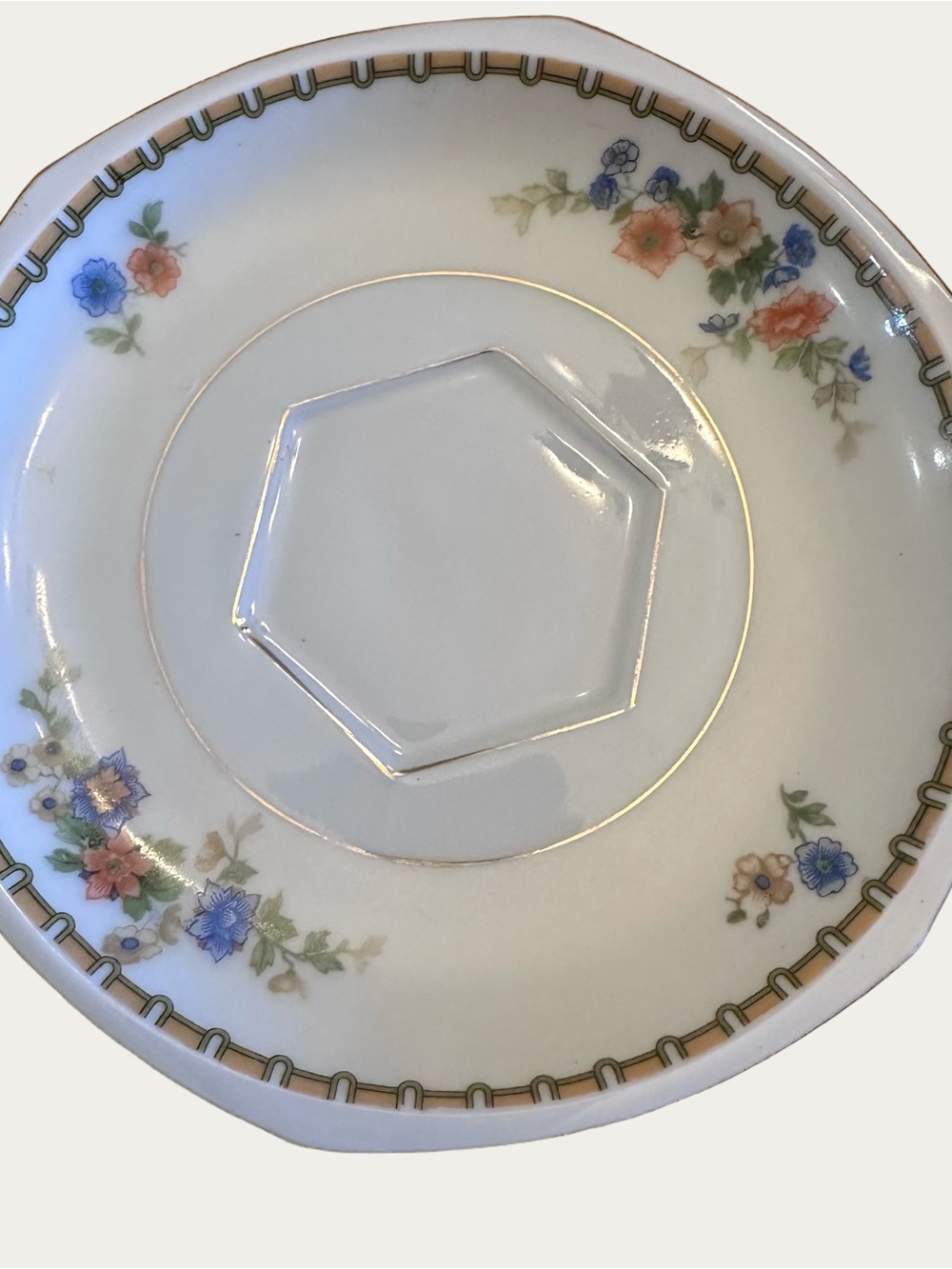 MZ Altrohlau - Vintage Golden Pheasant Octagonal Saucer
